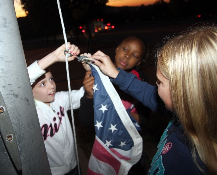 Students Learn Flag Ettiquette
